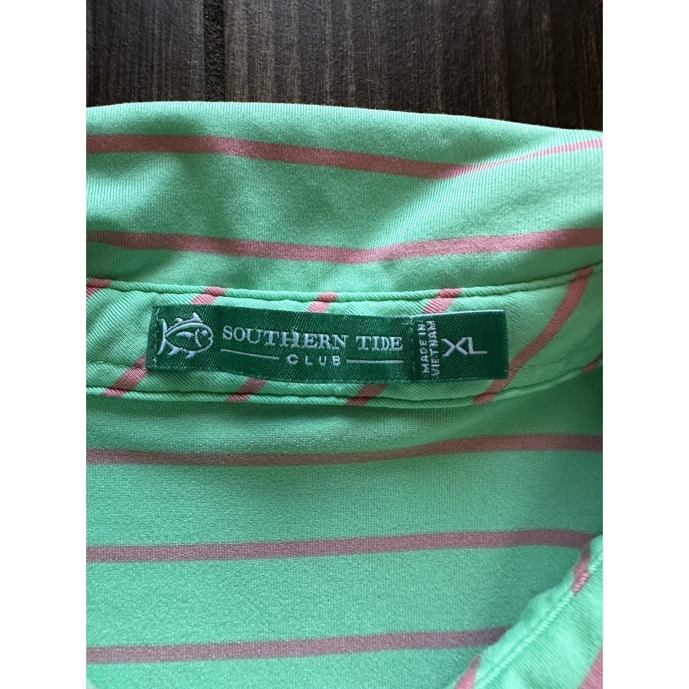 Southern Tide Club Striped Multicolor Performance Golf Polo Shirt Mens XL - Picture 3 of 9